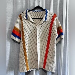 Crochet Button-Up Shirt